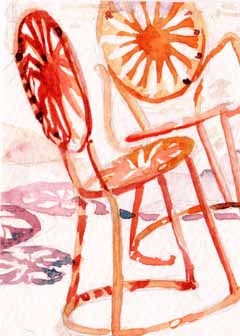"Union Chairs"  by Rosemary Penner, Madison WI - Watercolor, SOLD
